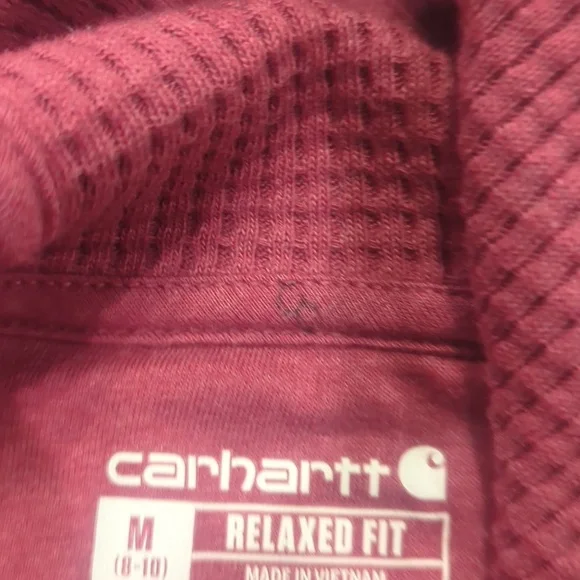 Carhartt Women's en's Waffle Knit Hoodie Mauve Rosey Pink - Picture 3 of 7